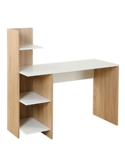 Escritorio con Librero Top Living Maple Nordico Estantes Blanco