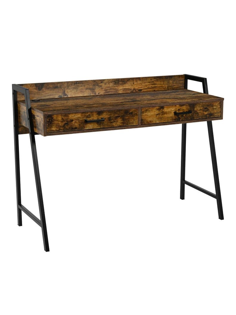 Escritorio Industrial USB Top Living Desk-23 con Cajones Cafe