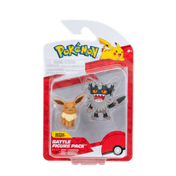 Pack Figuras De Batalla Eevee Y Perrserker Pokemon Amarillo