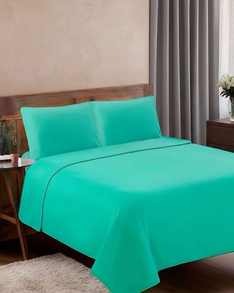 Sabana de Polar Ultra Suave Maxima Calidez y Confort Verde claro 2 plazas