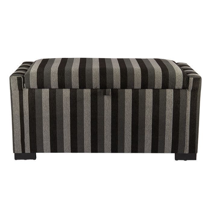 Banqueta con Baul Leyzy Rayas-Negras 40X55X105 cm Maxima Design