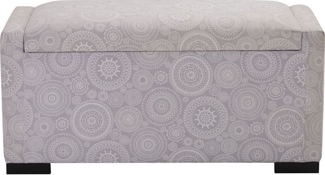 Banqueta con Baul Leyzy Mandala Estampado 40X55X105 cm Maxima Design Gris