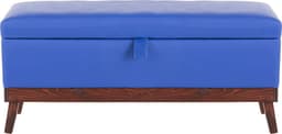 Banqueta con Baul Incy Azul Eco Cuero 120x40x50 cm Maxima Design Azul Electrico