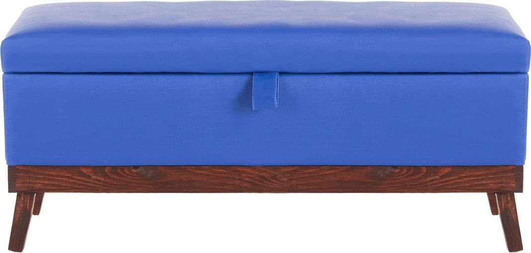 Banqueta con Baul Incy Azul Eco Cuero 120x40x50 cm Maxima Design Azul Electrico