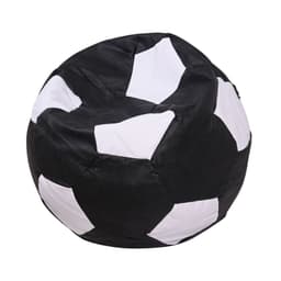 Pouf Pera Futbol Negro Blanco Eco Cuero 120x120x120 cm Maxima Design