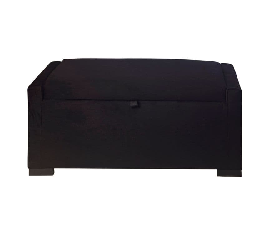 Banqueta con Baul Leyzy Negro Felpa con Baul 40X55X105 Cm