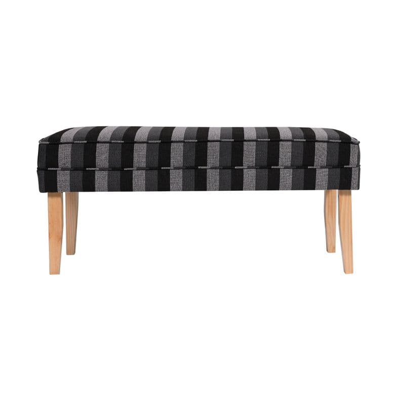 Banqueta Style Rayas Gris Negro 100x40x40 Cm