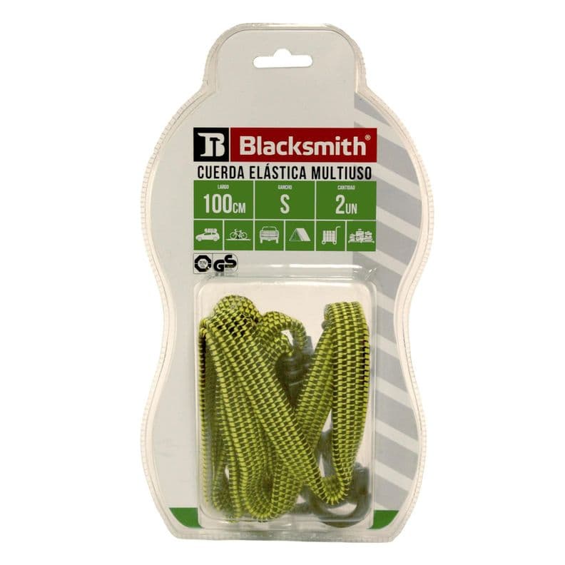 2 Cintas De Amarre Elasticas De 1 Mt. Verde