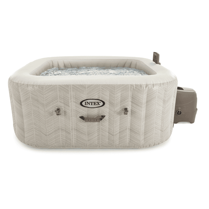Spa Hot Tub Inflable Intex Chevron Deluxe Square Bubble Spa 4 Personas Beige