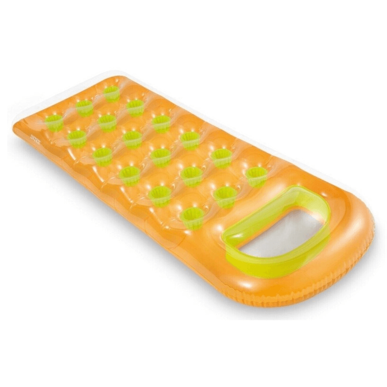 Flotador Inflable Mat Intex Pocket Clear Window 188x71 Cm Naranja Naranjo