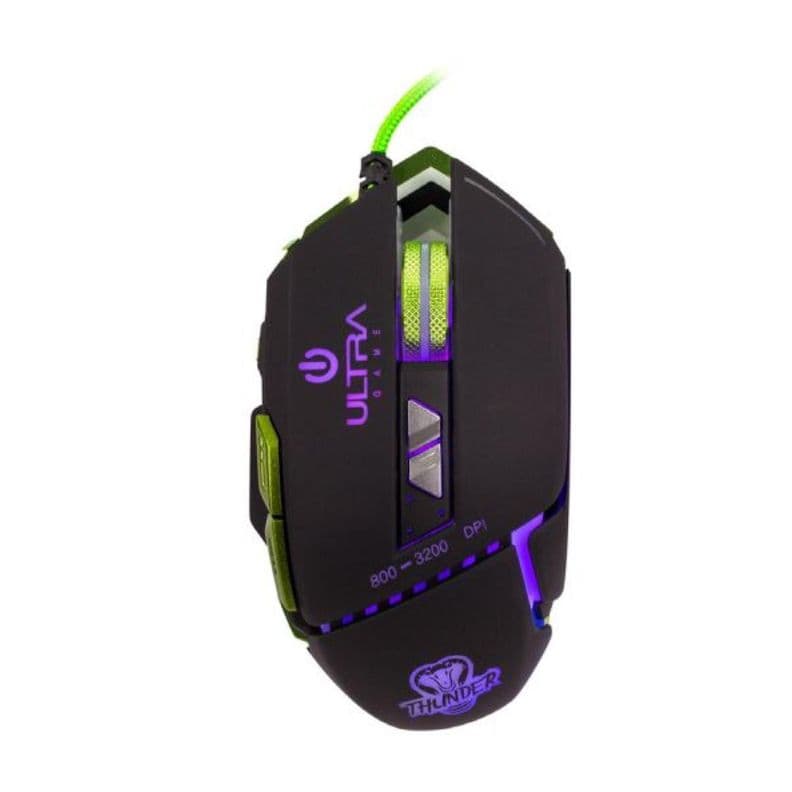 Mouse Gamer Alambrico USB Ergonomico 3200DPI RGB X16 Ultra Negro
