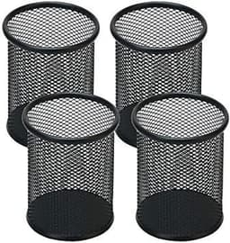 Pack 4 Porta Lapices Rejilla Malla Lapicera Oficina Negro