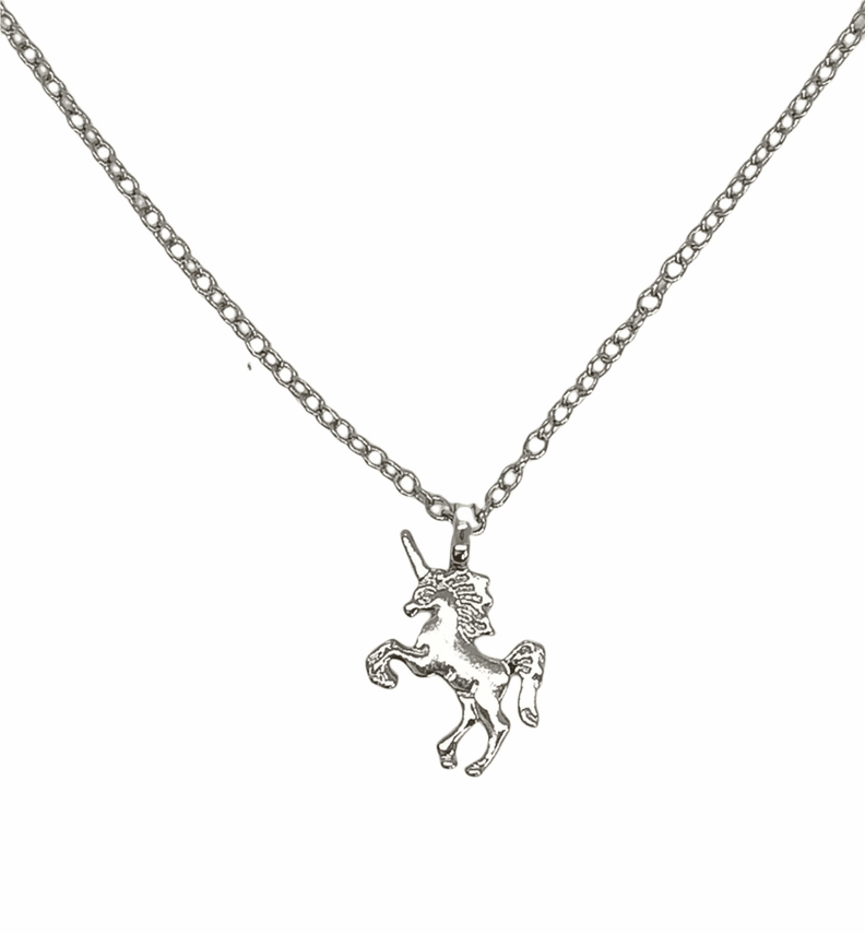 Colgante Unicornio Plateado Ninas Mujeres Plateado Metalico