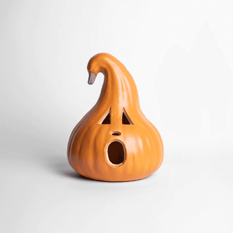 Adorno Calabaza Con Luz Led 30x23cm F&m Halloween Naranjo