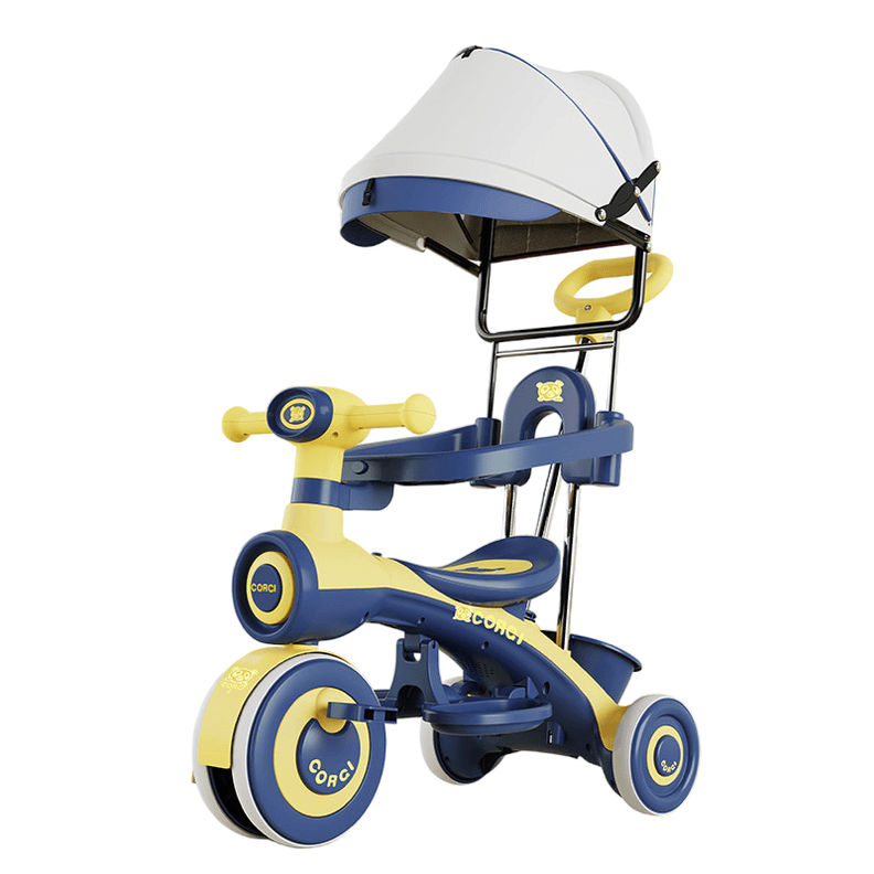 Triciclo Infantil Musical con Toldo y Luces Azul