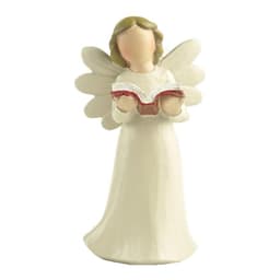 Figura de virgen con libro rojo en la mano Beige
