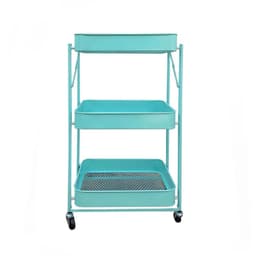Carro Organizador Plegable con Ruedas Menta Celeste