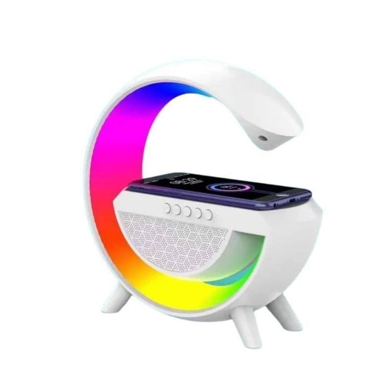 PARLANTE CARGADOR INALAMBRICO LAMPARA RGB PARLANTE Blanco