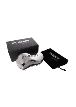 Cepillo Espanol Floppy Luxury Antifrizz Desenredante Cromado Brillante Plata