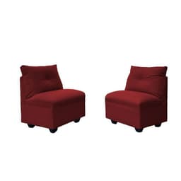 Par Butacas Mateo Chenille Rojo Pata Plastica 1C