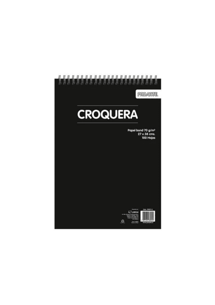 Croquera Proarte 100 Hojas Papel Bond 70g Negro 27/34