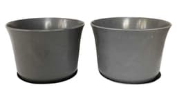 SET 2 MACETAS BIO CURVO GRIS C/PLATO 16,5X13