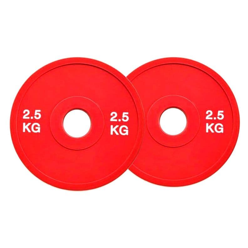 Discos Olimpicos 2.5 Kg Par Fraccionados Rojo