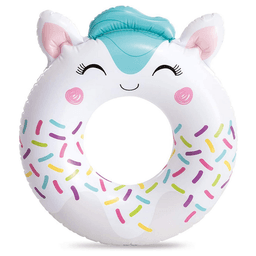 Flotador Inflable Redondo Gatito 76 Cm Cute Animal Blanco