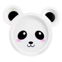 pack 2 platos para bebe seccionados panda the first years Blanco