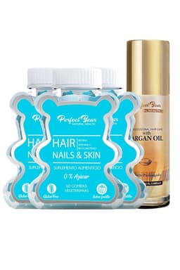Hair, Nails & Skin ( Biotina) 3 meses + Aceite Argan Celeste