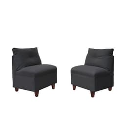 Par Butacas Mateo Chenille Grafito Pata Madera 1C