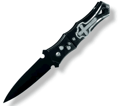 Cuchillo Navaja Automatica Black Cruze 440 Ai90 Acero