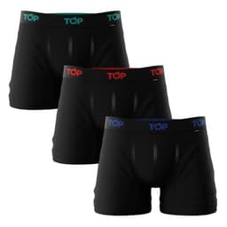 Boxer Medio Algodon Cobre Pack 3 C1Top Negro L