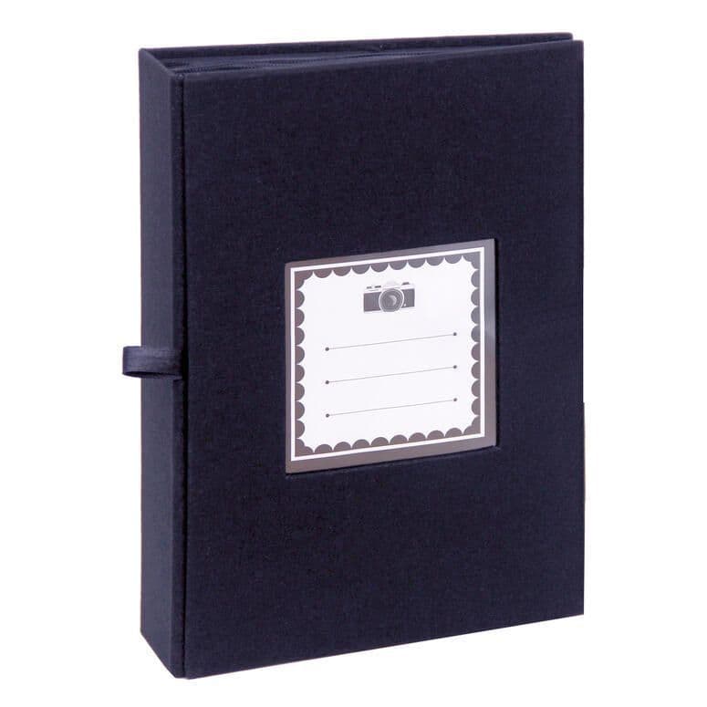 Album hojas negras con tapa de tela. para ensobrar 10x15 cm / 200F Azul