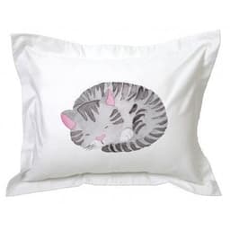 Funda de Almohada Gato Acuarela Blanco