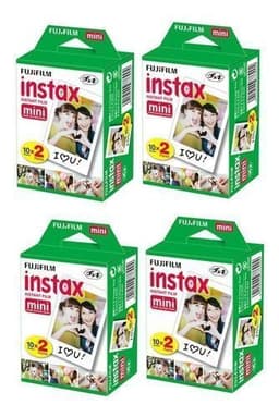 PACK X4 PELICULA FUJIFILM INSTAX MINI (80 UN) Blanco