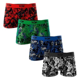 Boxer Nino Algodon Pack 4 BATMAN C5 Top Rojo
