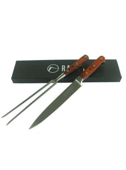 KIT PARRILLERO, CUCHILLO Y TENEDOR TRINCHADOR RANTY Beige Natural 0