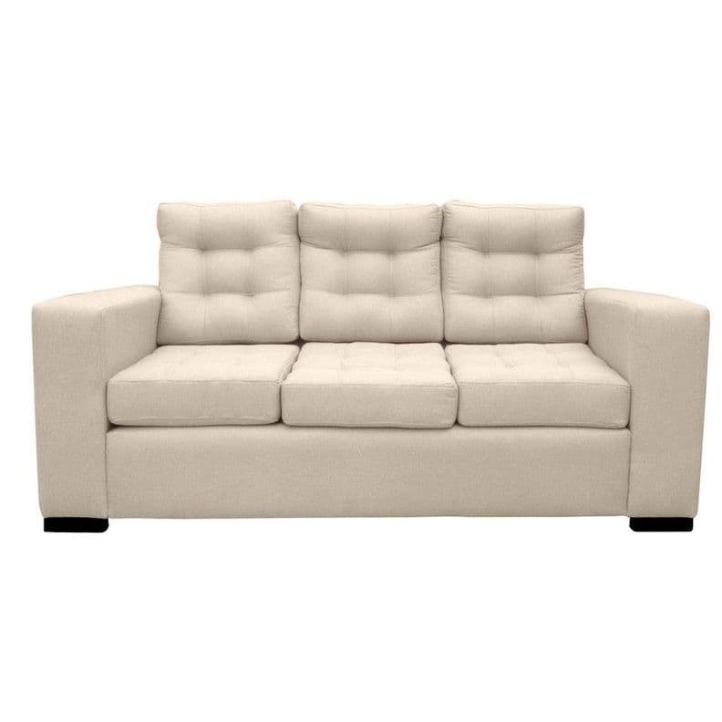 Sofa Antu Felpa Beige 3 Cuerpos