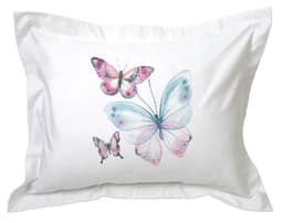 Funda de Almohada Mariposas Rosadas Blanco