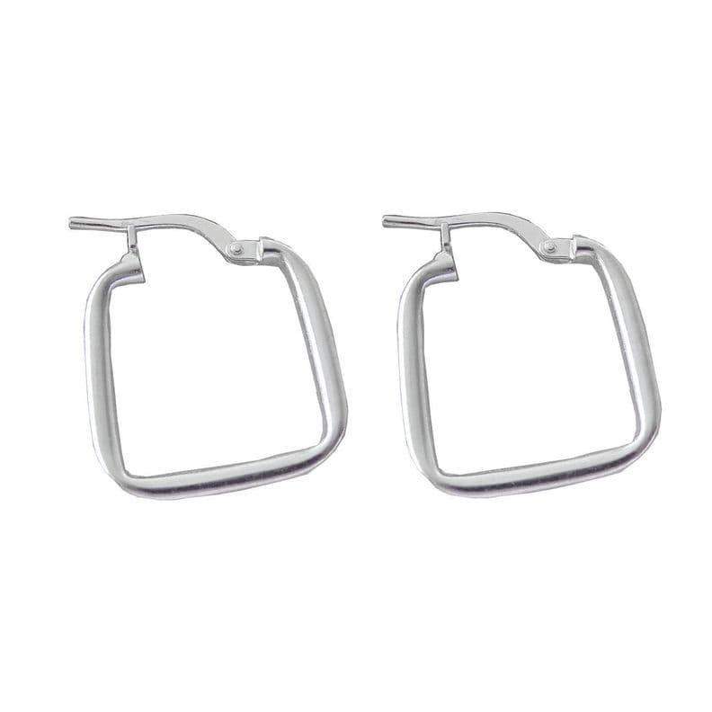 Aros De Plata 925 Argollas Cuadradas - Mabelita