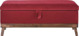 Banqueta con Baul Incy Rojo Felpa 120x40x50 cm Maxima Design