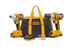 Kit Pack Taladro + Atornillador 20v Ingco + 2 Bat Naranjo