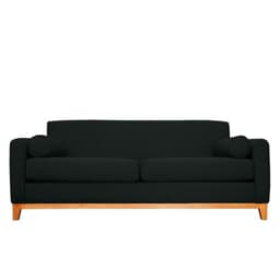 Sofa Meli Chenille Tipo Lino Negro 3 Cuerpos