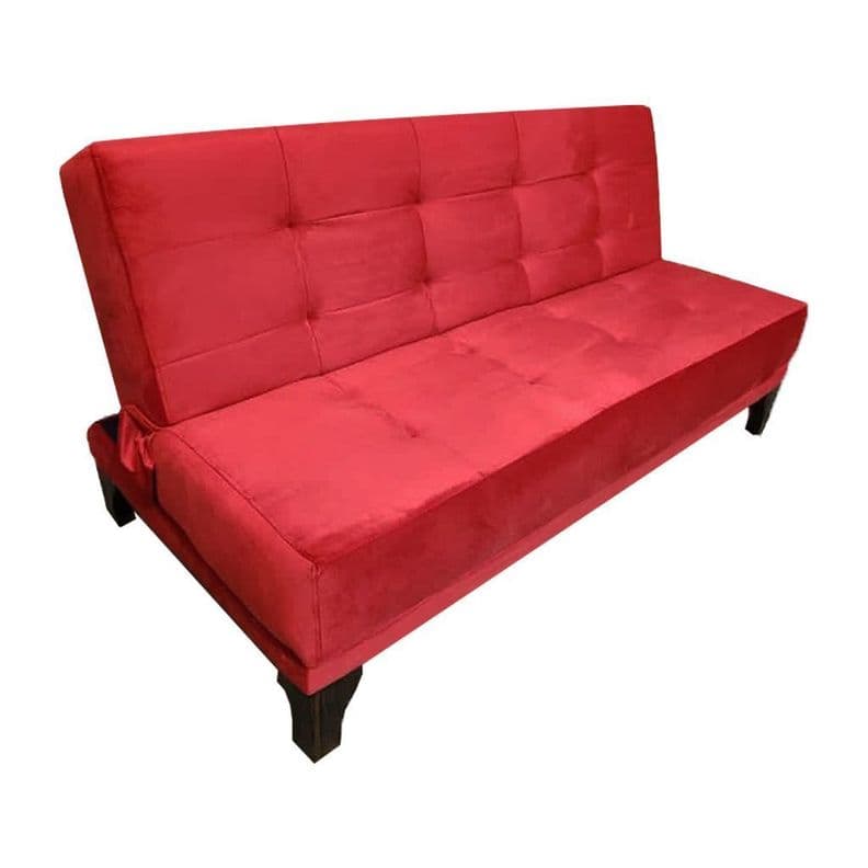 Futon Patagonia Rojo Felpa 3 Cuerpos Pmadera Rojo Brillante