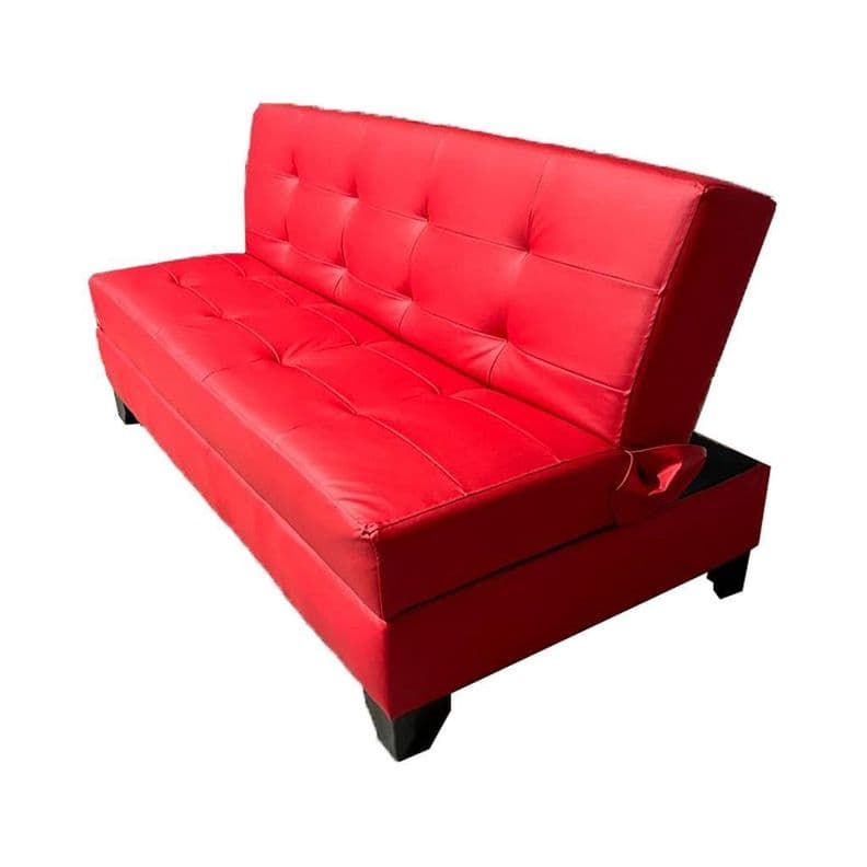 Futon Patagonia Rojo Pu 3 cuerpos Pmadera Rojo Brillante