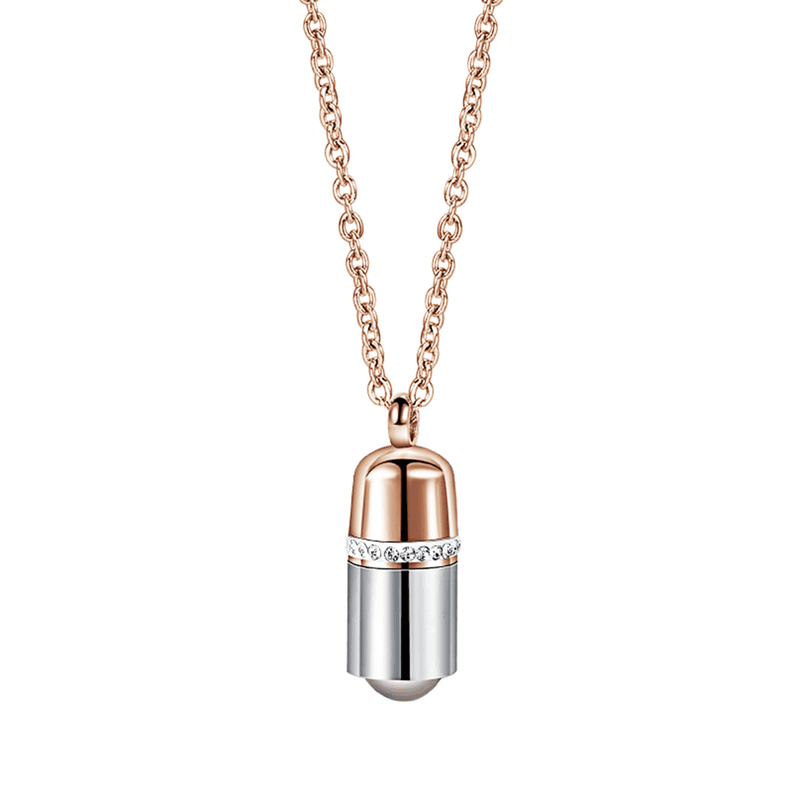 Collar Te Amo En 100 Idiomas Colgante Cadena acero inoxidable antialergico Oro Rosa Rose Gold