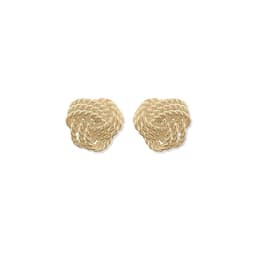 Aros Aritos Nudo Plata 925 Bano De Oro - Mabelita Dorado