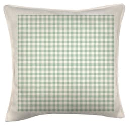 Cojin Cuadrille Verde, 45x45 Crema