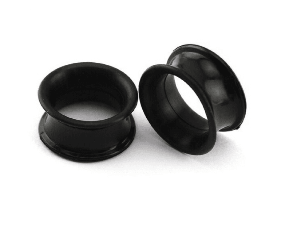 Aros Expansores Oreja Acampanado Estiradores Silicona 20 Mm Negro